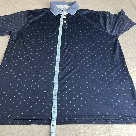 Crown & Eagle Mens Performance Golf Polo Shirt Blue Print Size XL Preppy - Picture 5 of 11